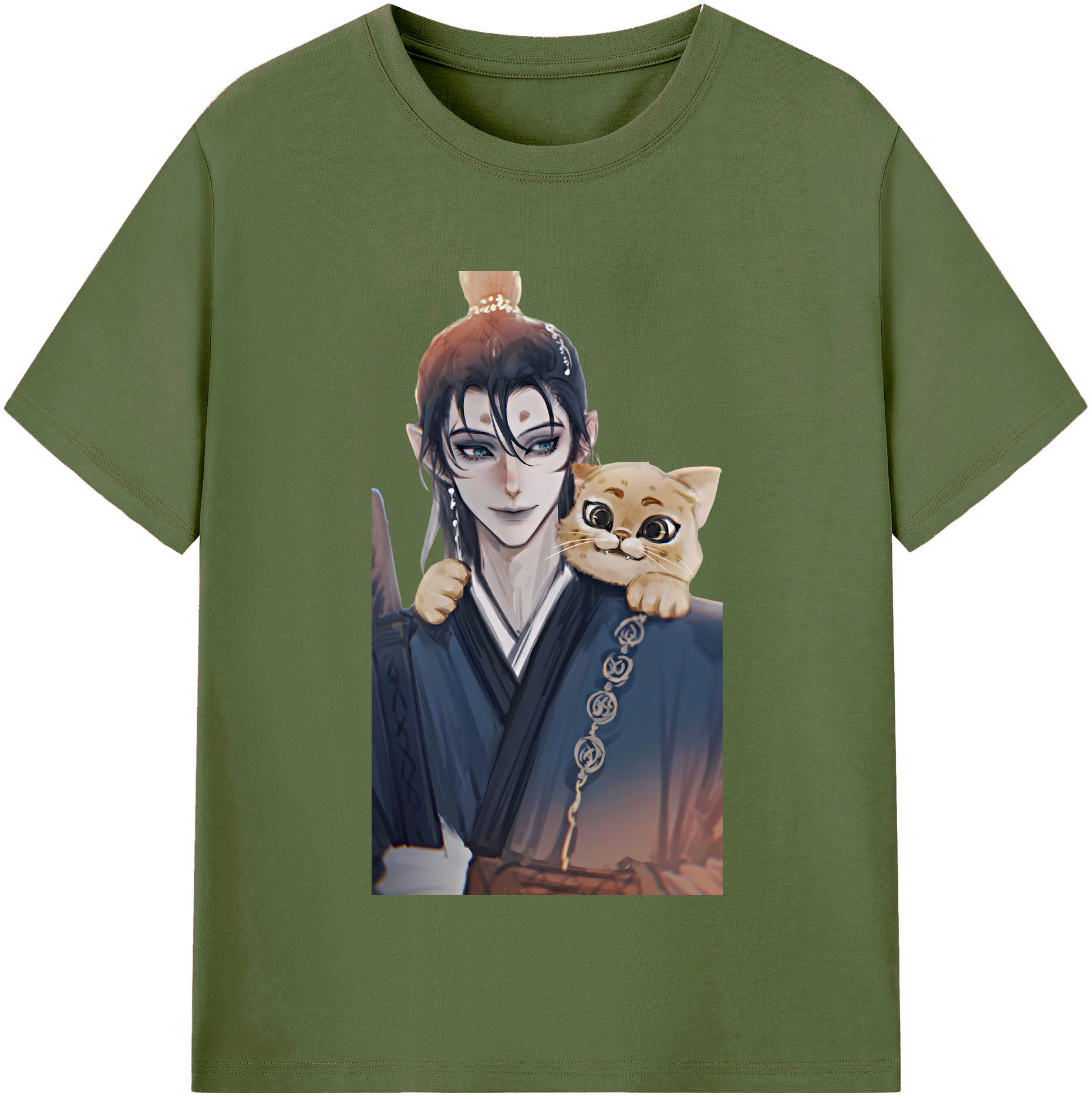 （画像用） Ne Zha 2 ナタ 魔童の大暴れ 綿100％半袖Tシャツ（フロントプリント）